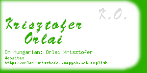 krisztofer orlai business card